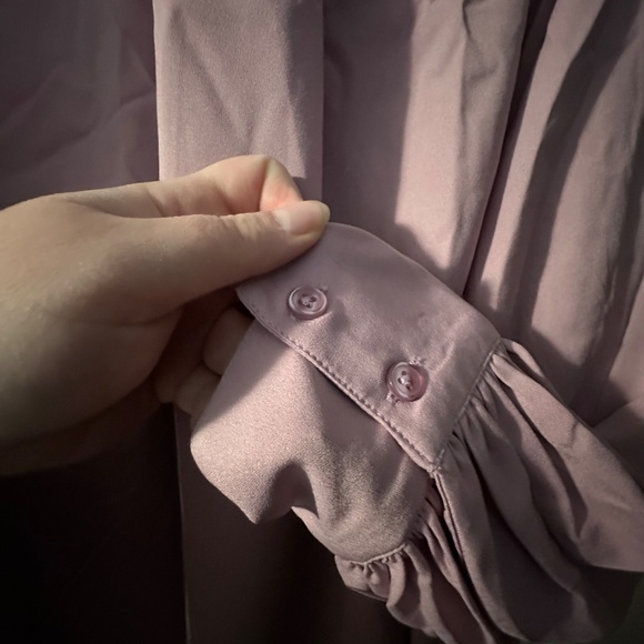 NWT Eloquii Dusty Pink Blouse – 3X – High Neck, Back Zip, Peekhole Detail - Picture 5 of 7